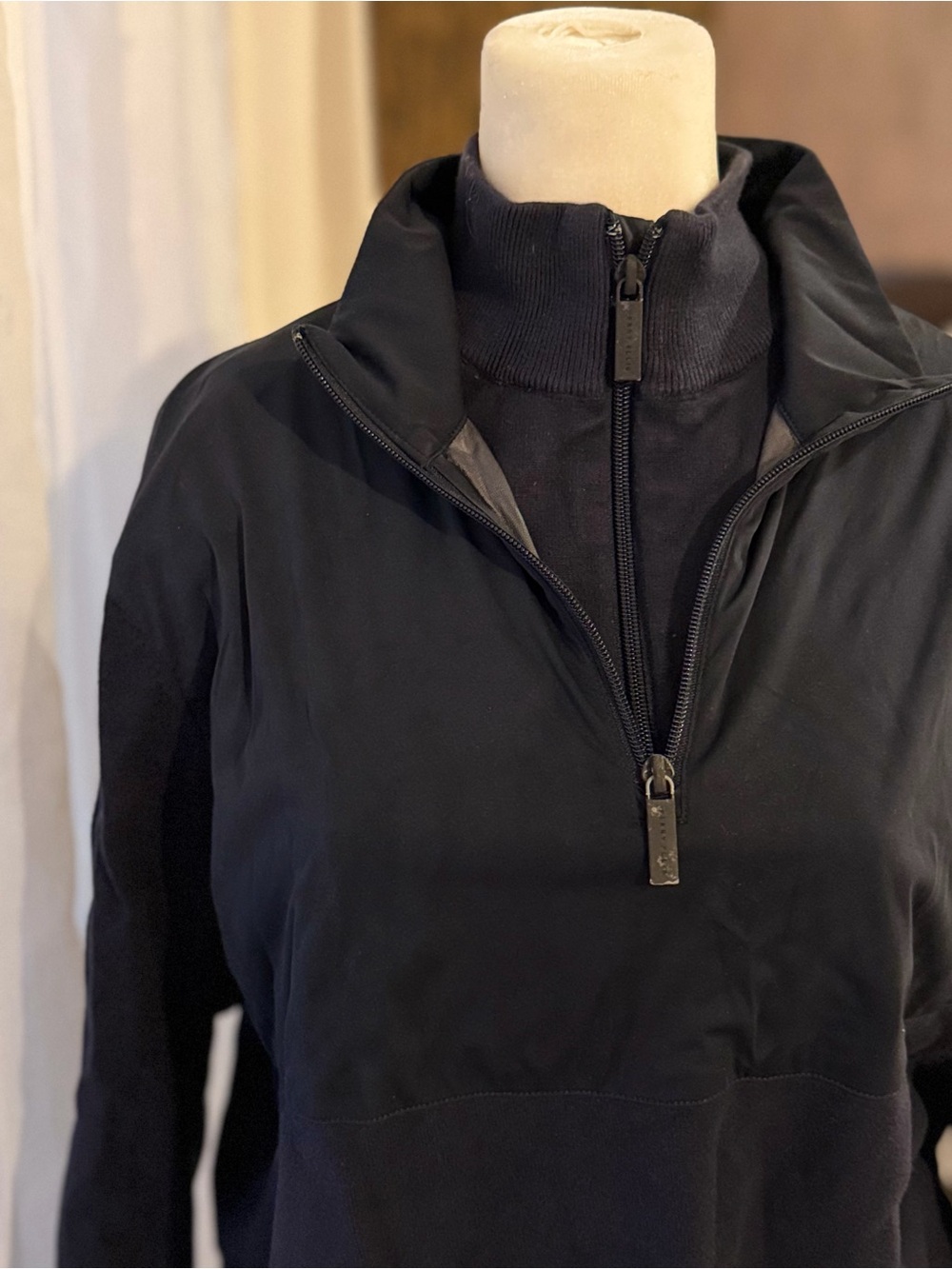 Perry Ellis Black Lightweight Quarter-Zip Jacket